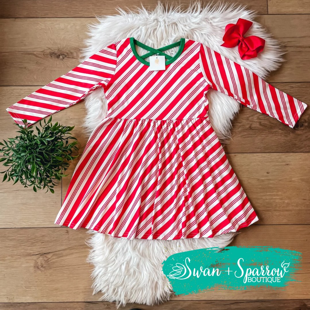 Candy Cane Dress Swan and Sparrow Candy Cane Dress Swan and Sparrow