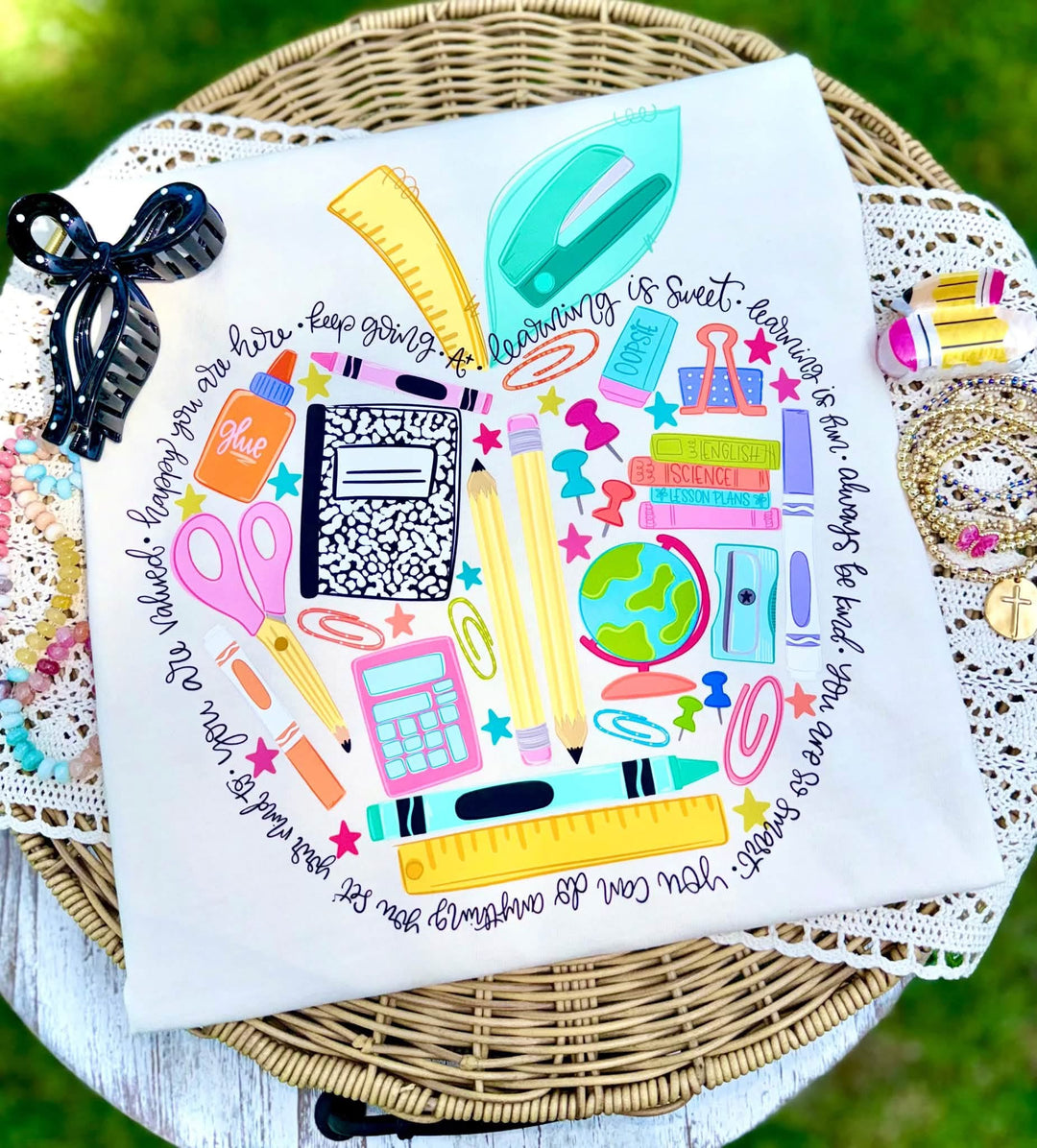 Fun Teacher Apple Collage Tee