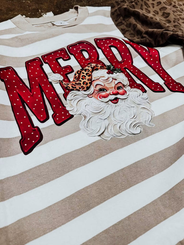 Merry Leopard Santa Tee