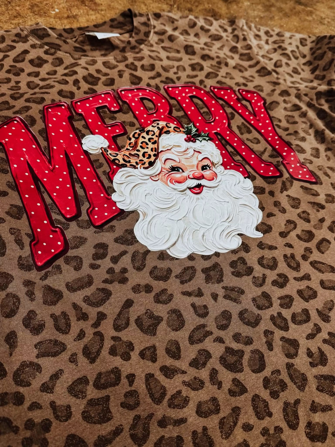Merry Leopard Santa Tee