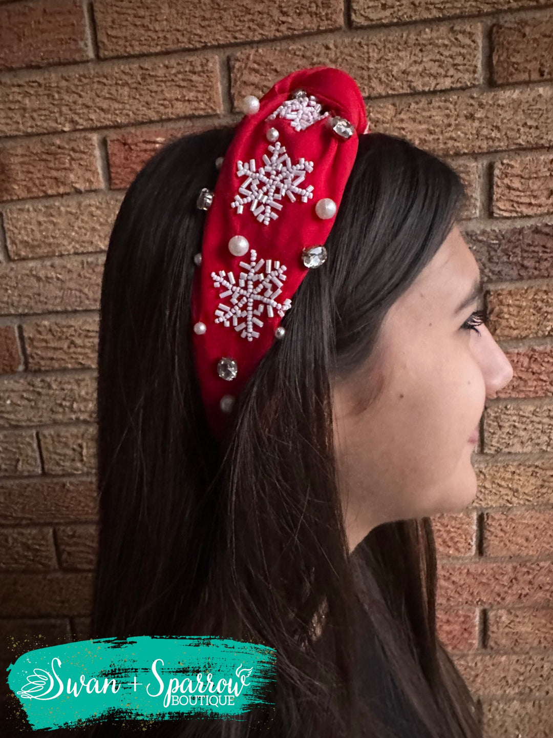 Snowflake Beaded Headband