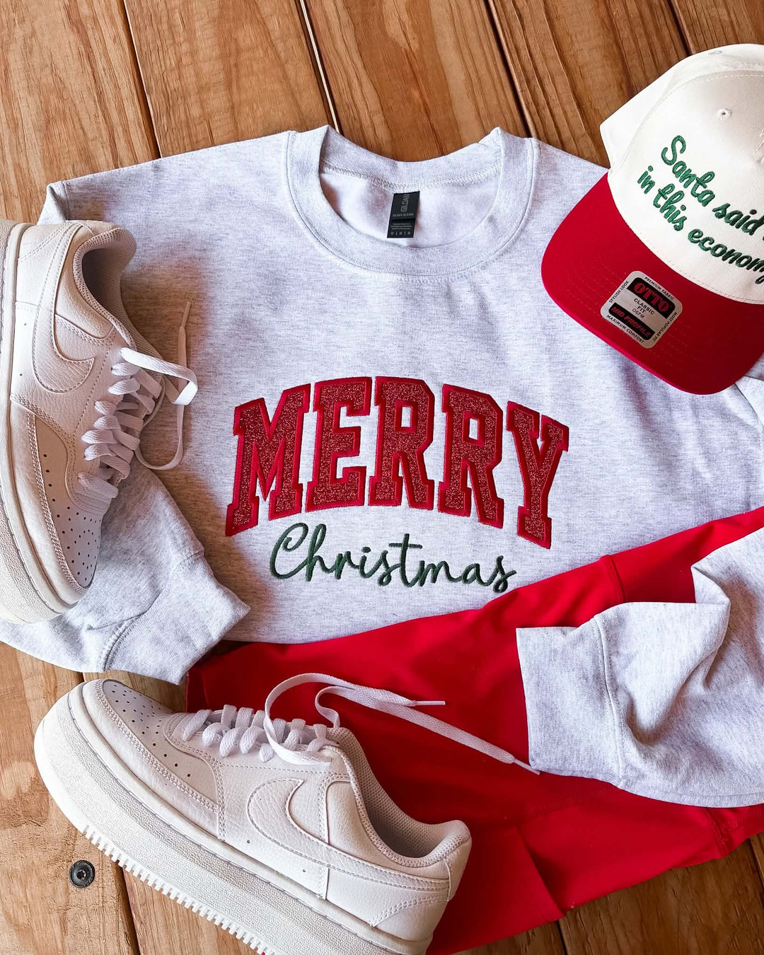 Embroidered Merry Christmas Sweatshirt