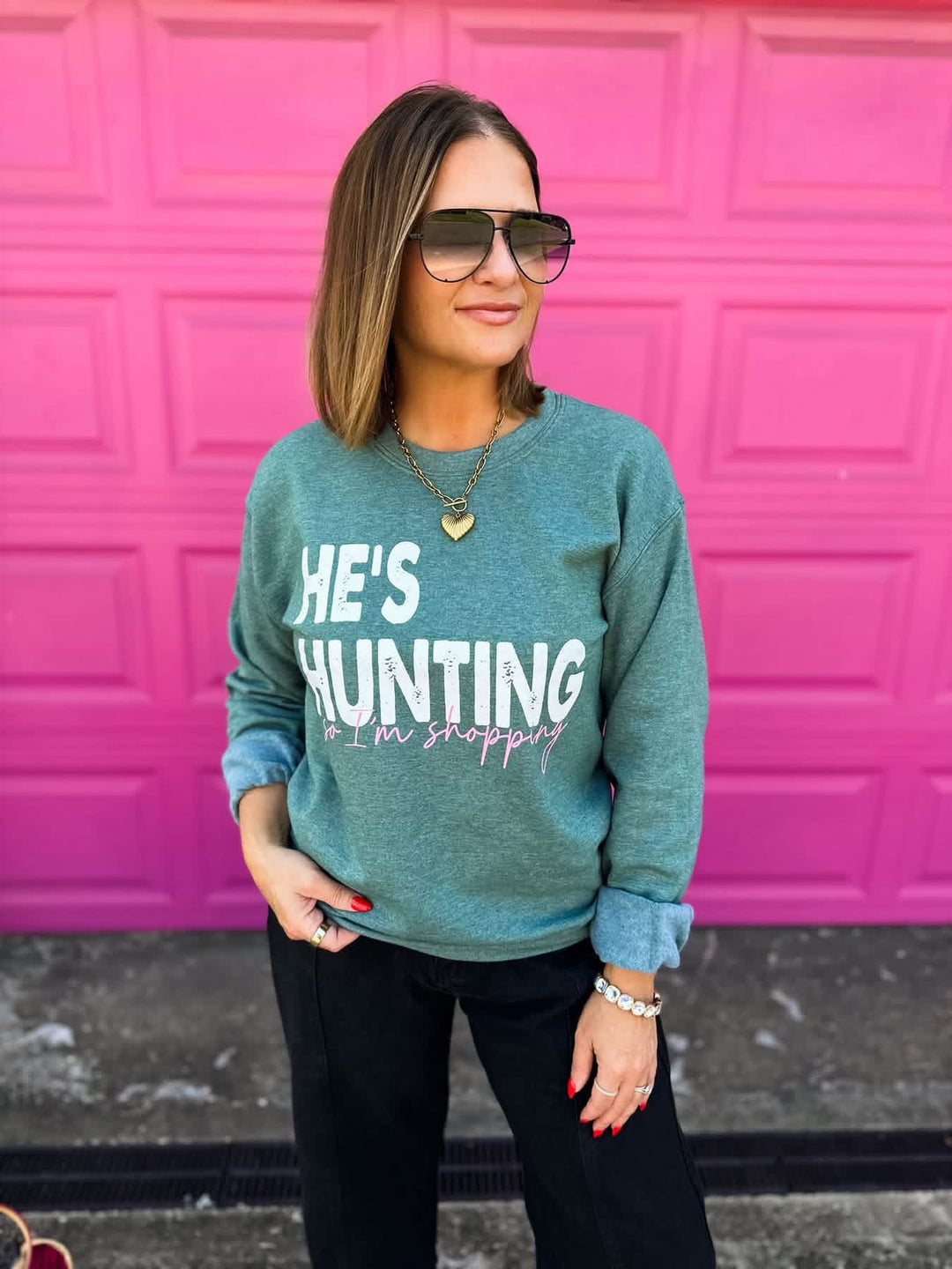 He’s Hunting so I’m Shopping Sweatshirt