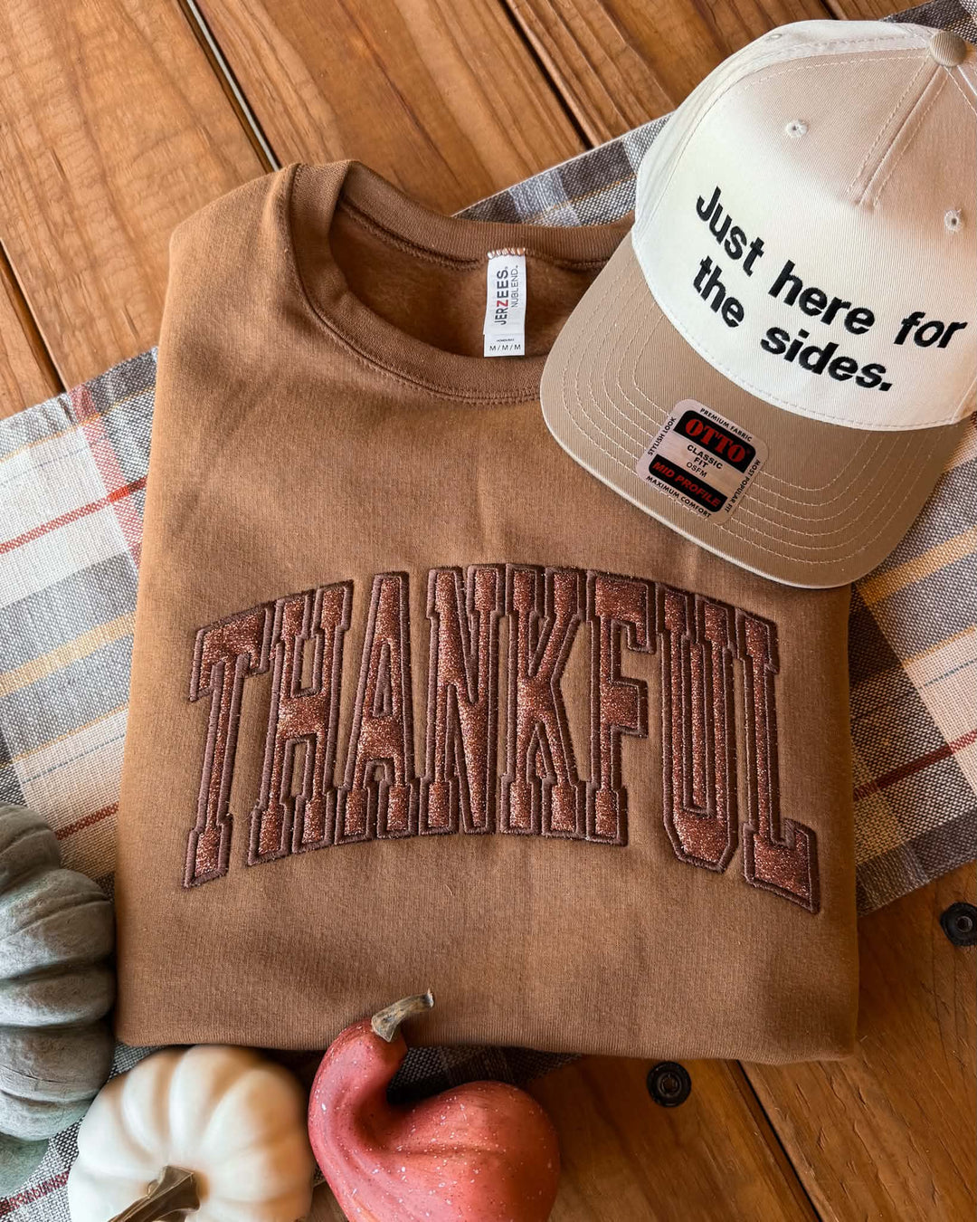 Embroidered Thankful Sweatshirt