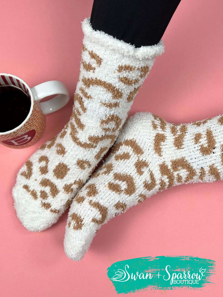 Wildest Dreams Fuzzy Leopard Socks
