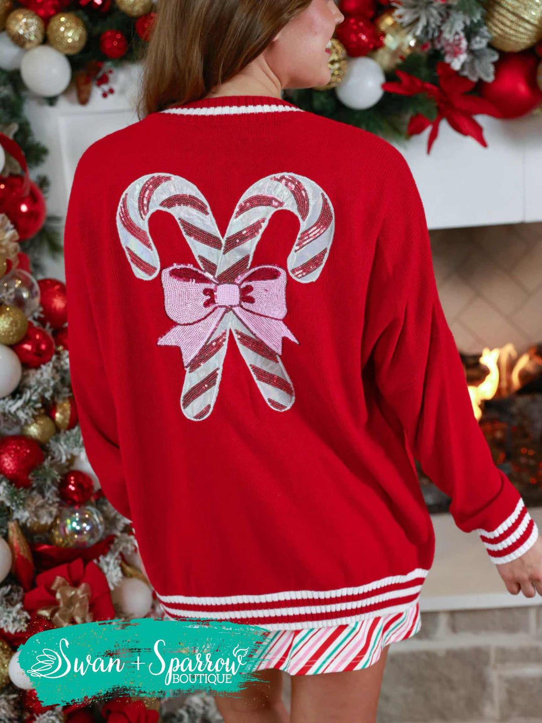Candy Cane Relaxed Cardigan