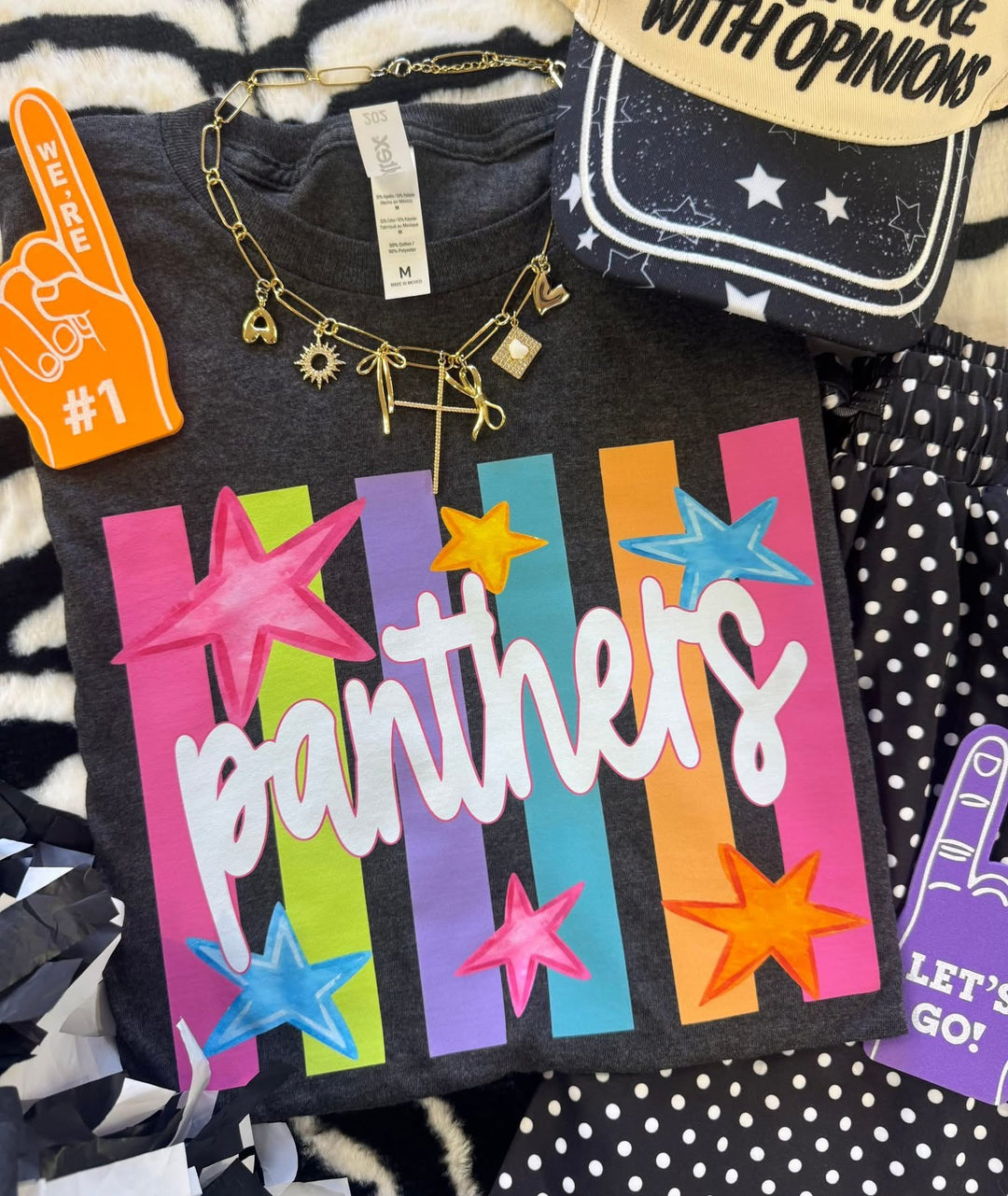 Neon Rainbow Stars Mascot Tees - Youth