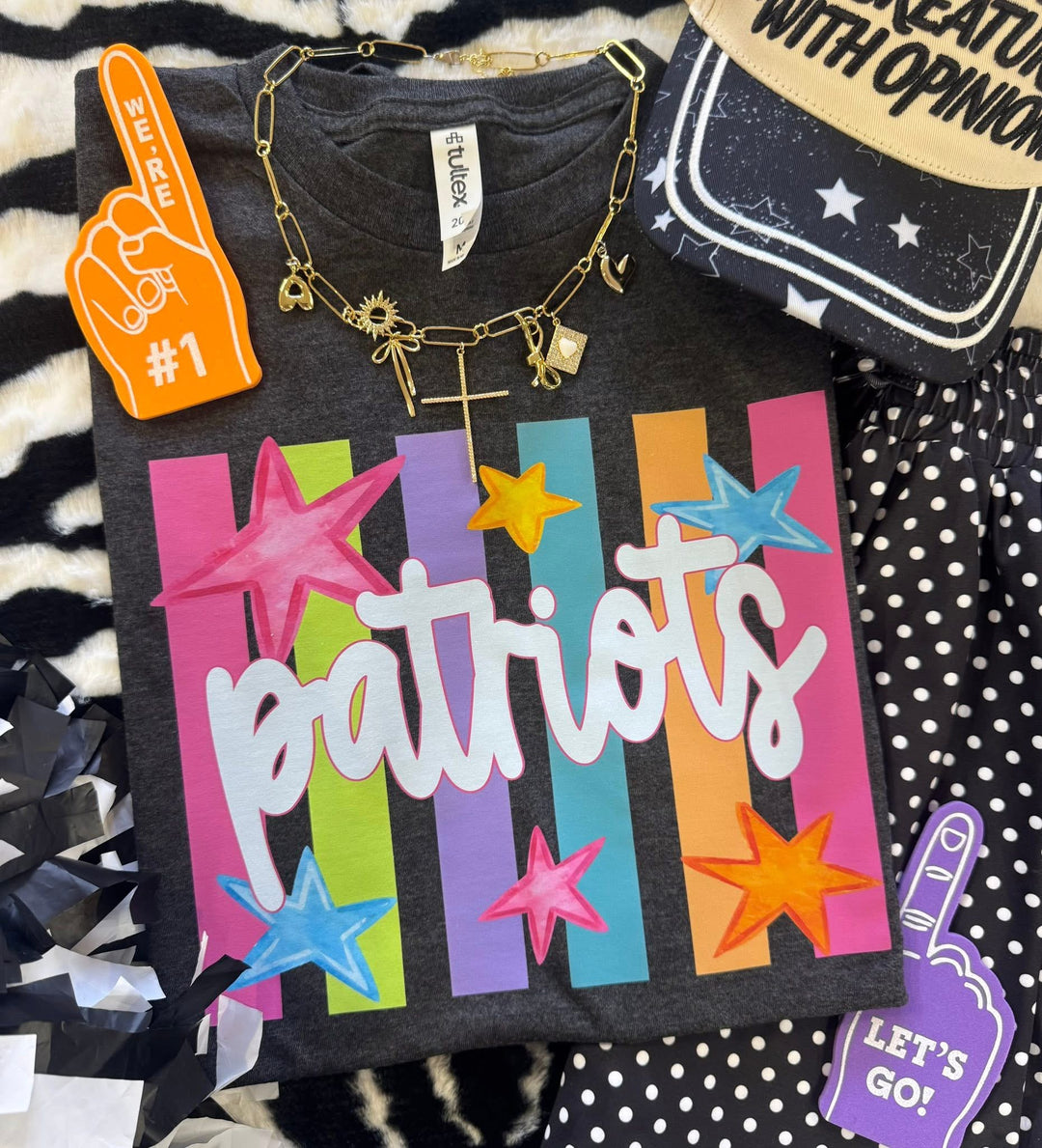 Neon Rainbow Stars Mascot Tees - Youth