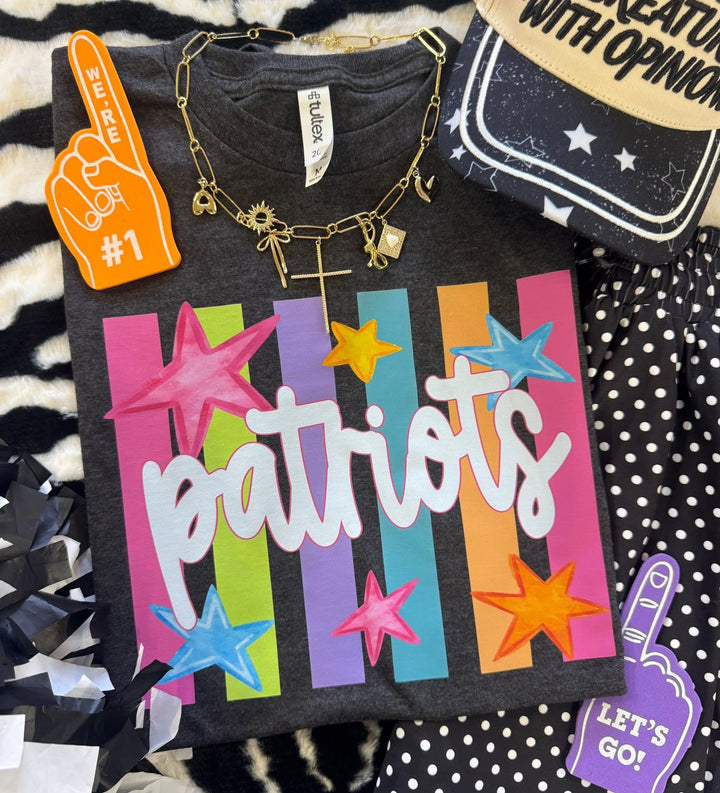 Neon Rainbow Stars Mascot Tees - Youth