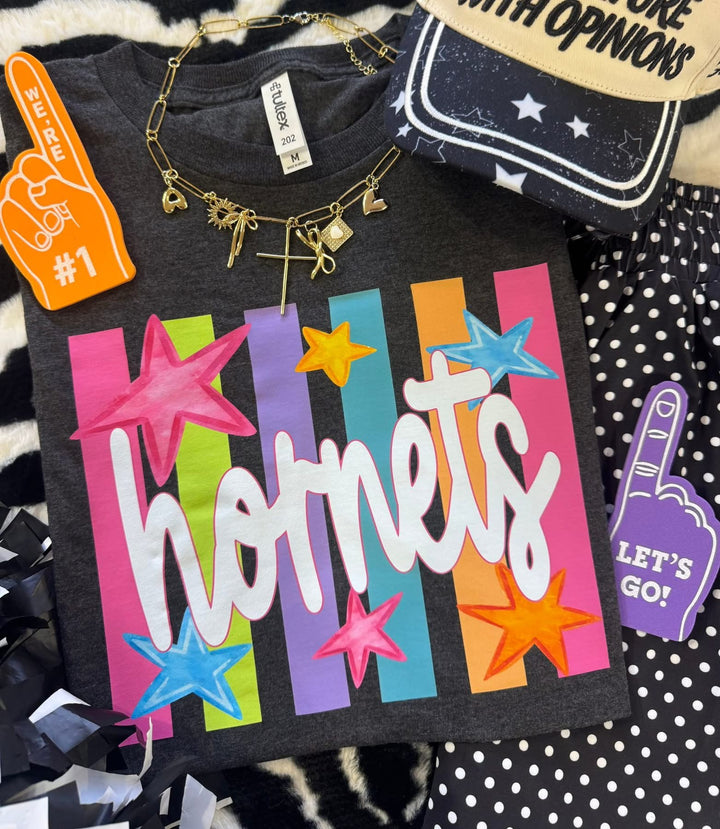 Neon Rainbow Stars Mascot Tees - Youth