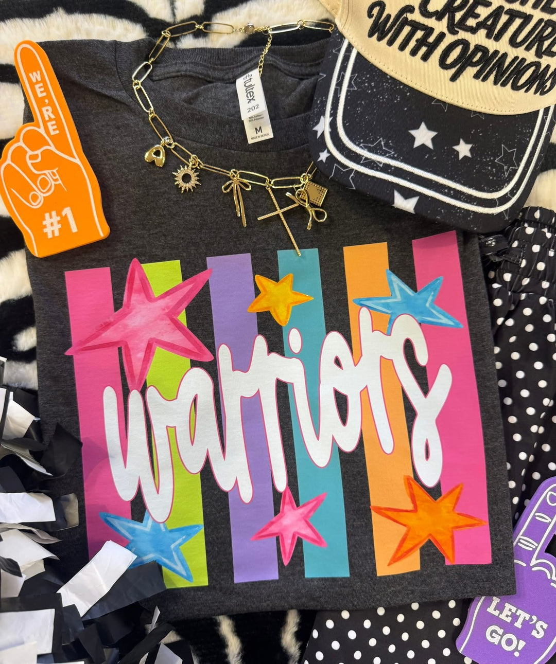 Neon Rainbow Stars Mascot Tees - Youth