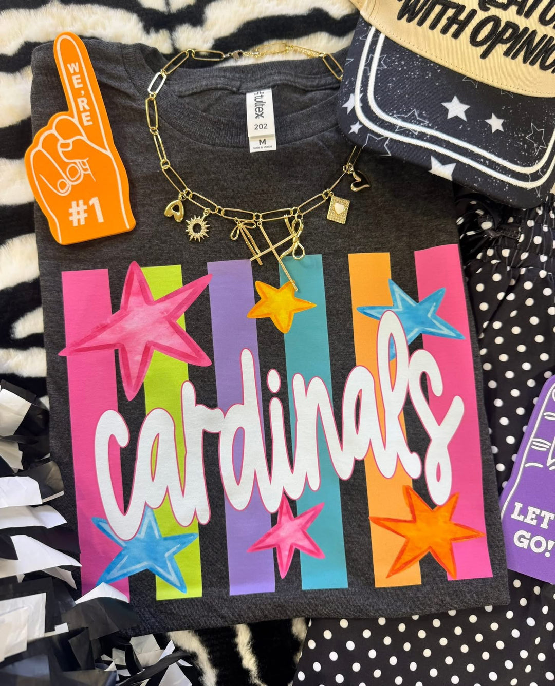 Neon Rainbow Stars Mascot Tees - Youth