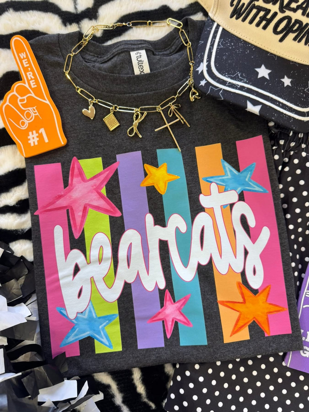 Neon Rainbow Stars Mascot Tees - Youth