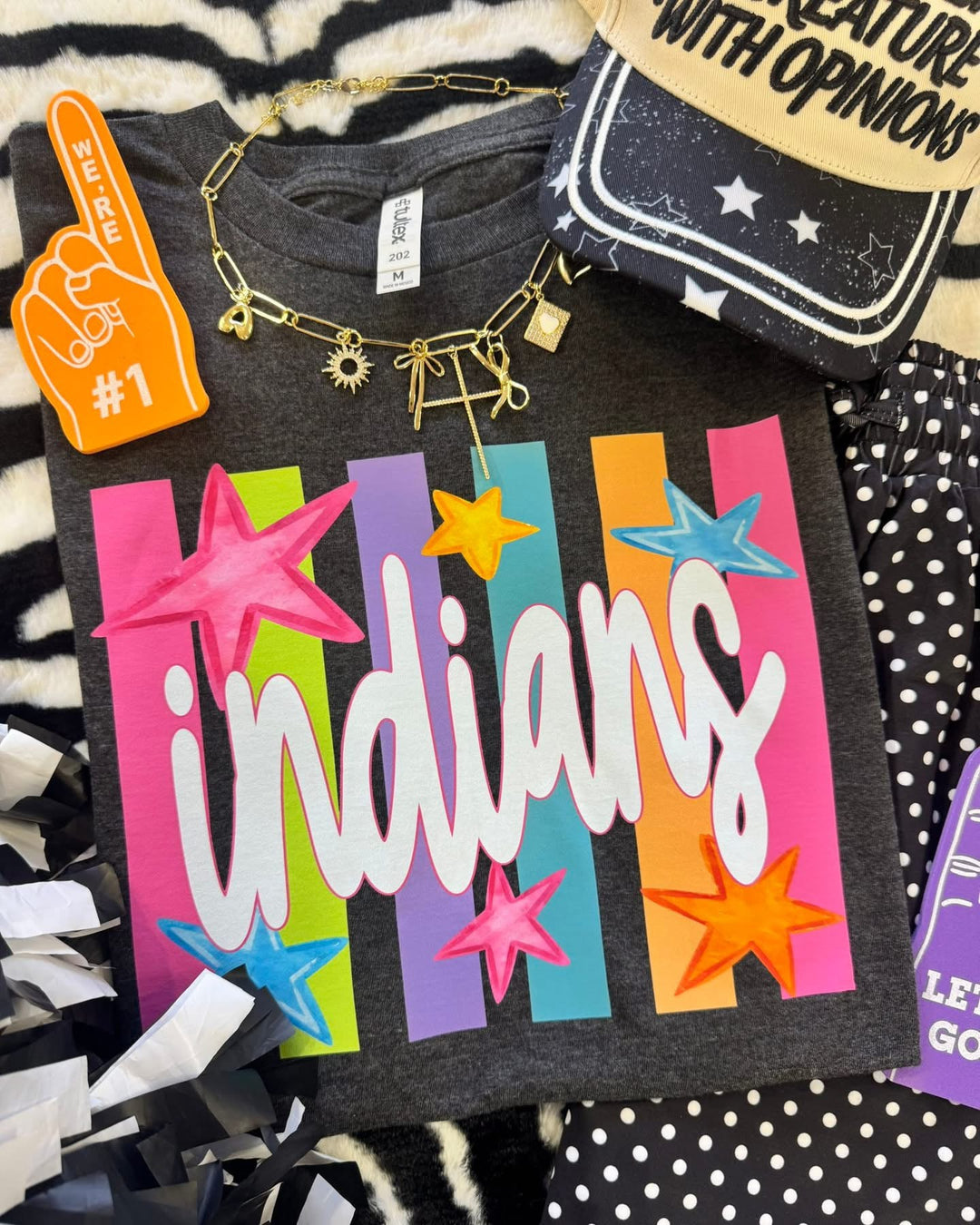 Neon Rainbow Stars Mascot Tees - Youth