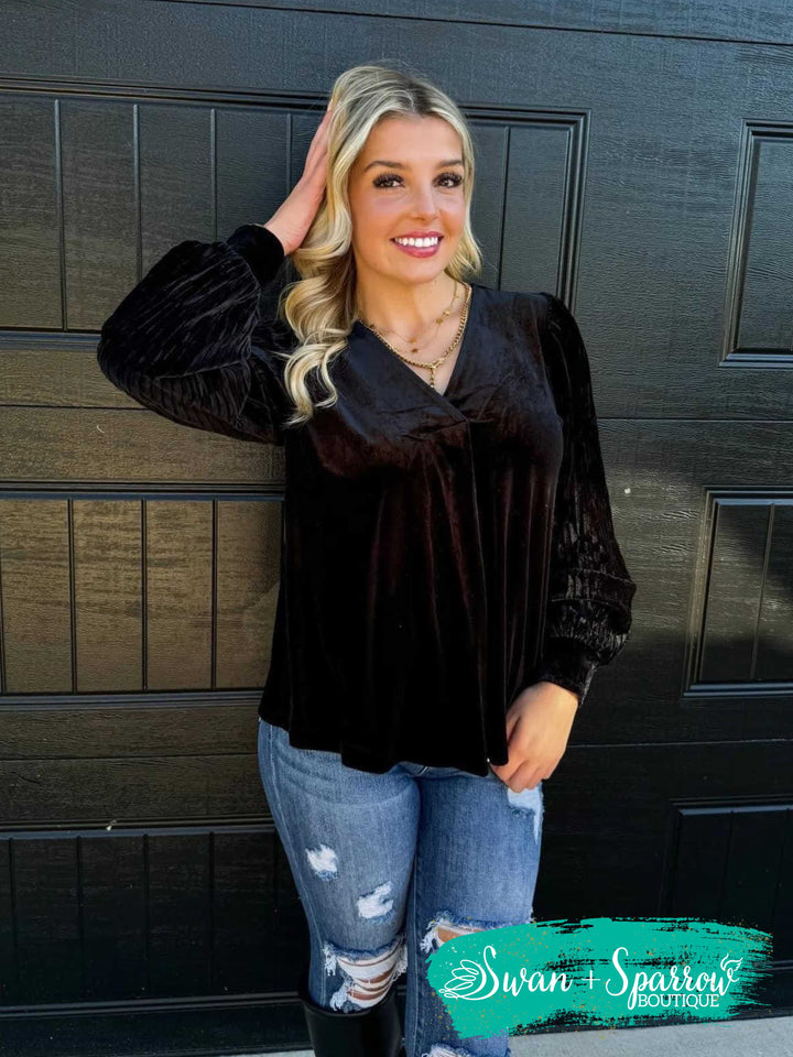 Love Interest Velvet Top