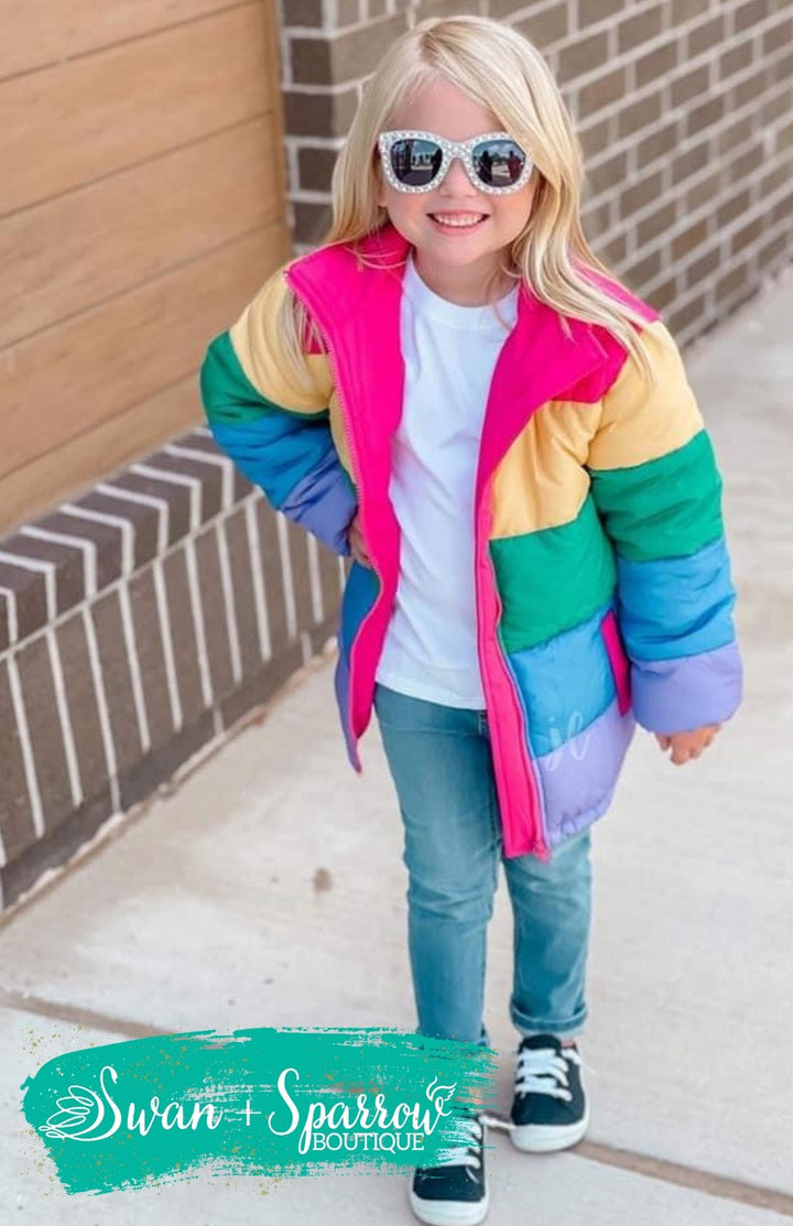 Kids Rainbow Puffer Jacket
