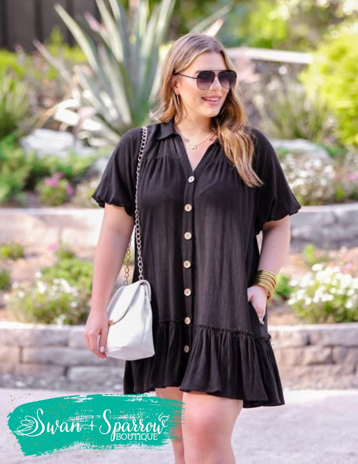 Palmer Button Up Dress {Multiple Colors Available}