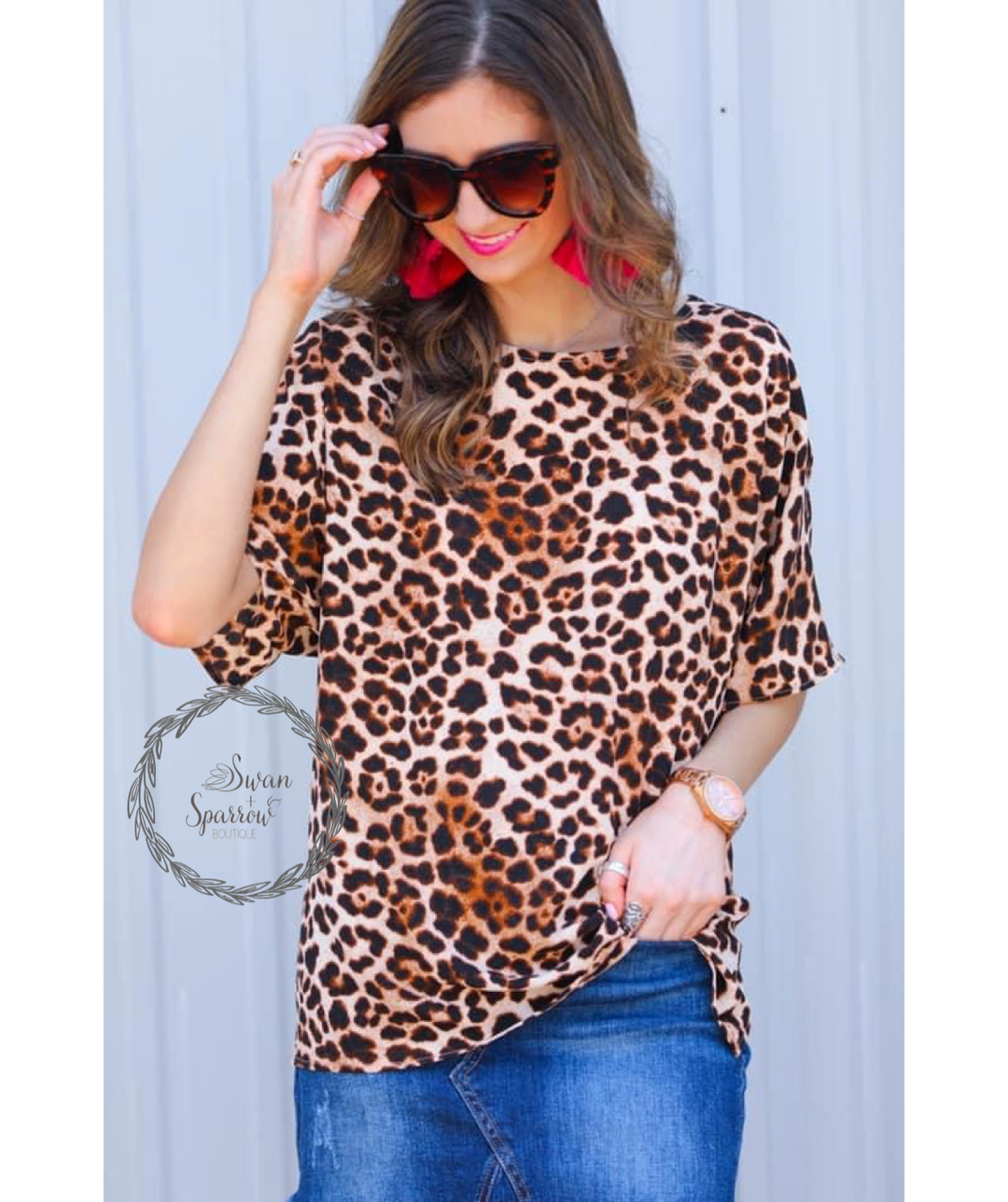 Lauren Leopard Hi-Low Tunic Top