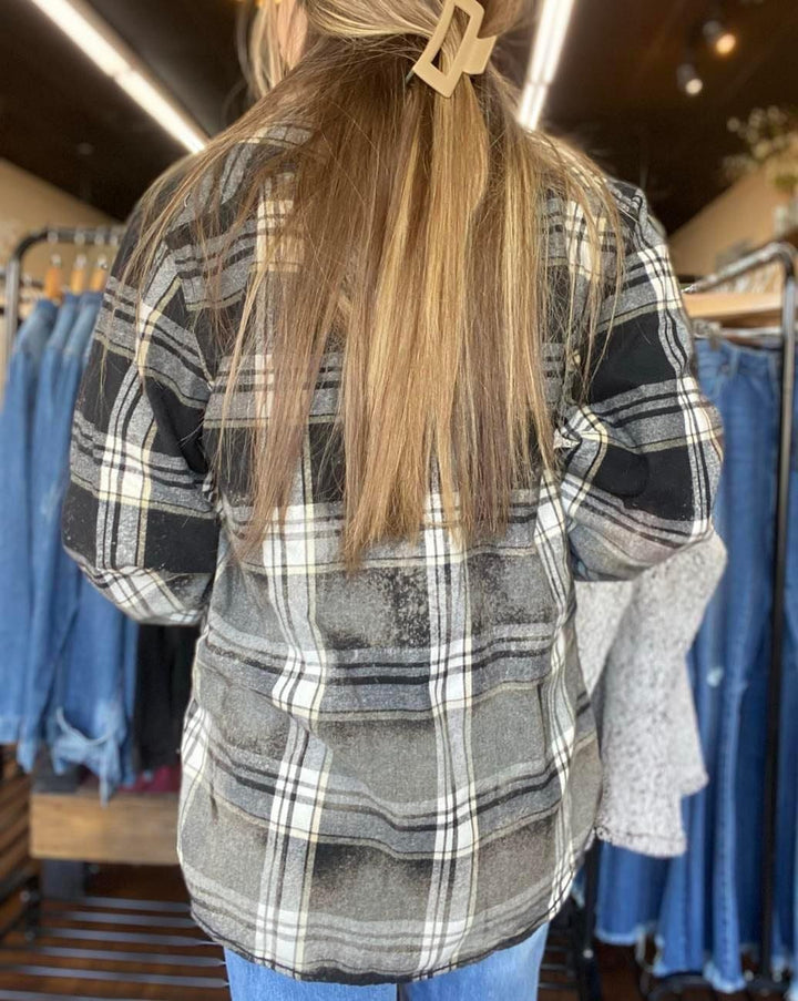 Black and White Bleached Flannel
