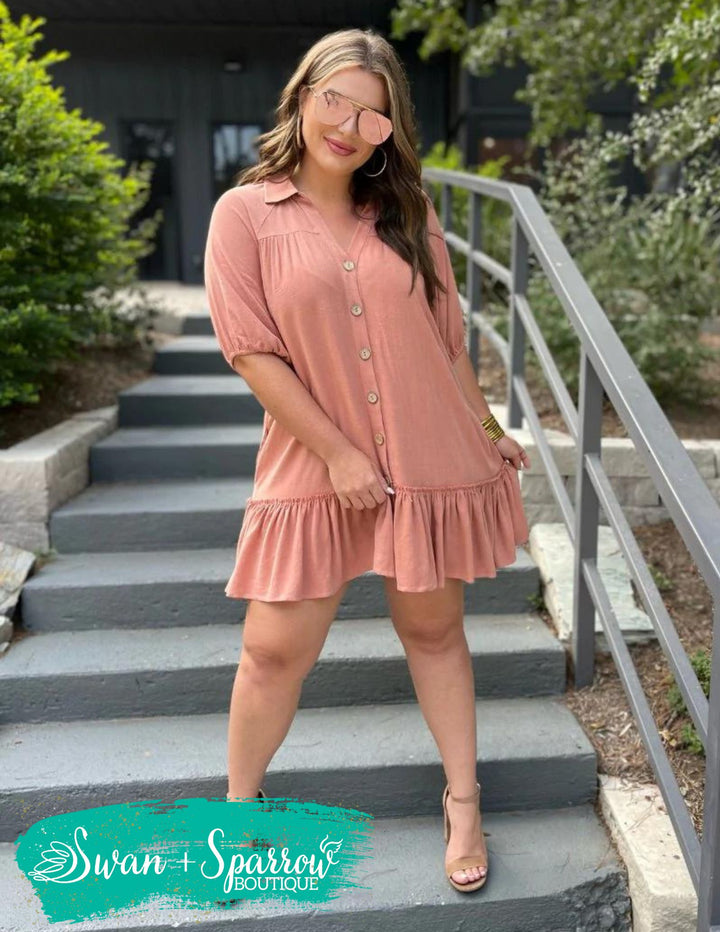 Palmer Button Up Dress {Multiple Colors Available}