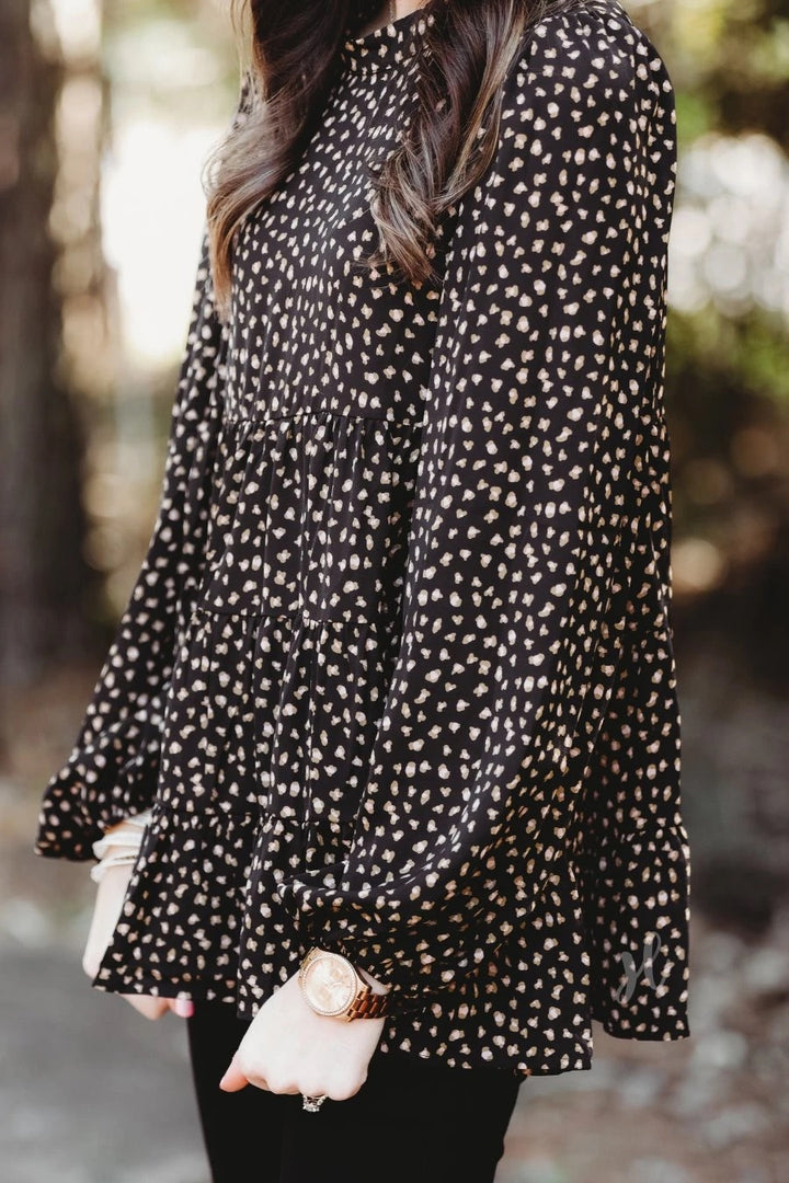 Brielle Animal Print Babydoll Top