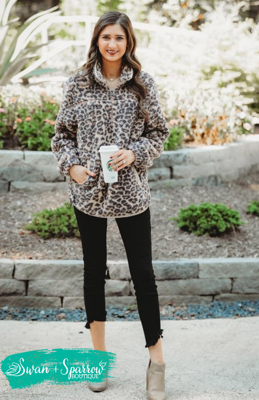 Lizzie Leopard Fleece Pullover