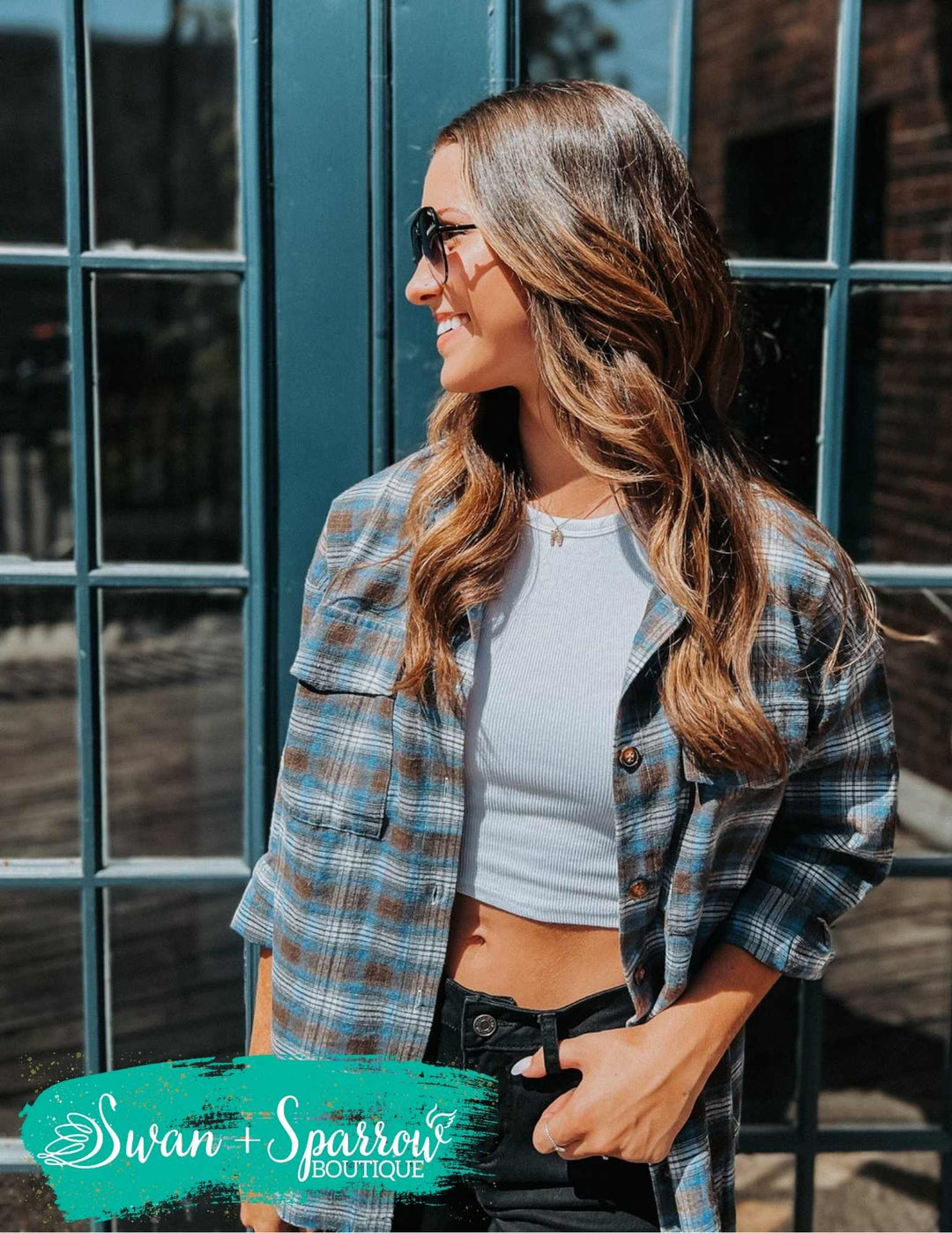 Montana Distressed Plaid Flannel Top
