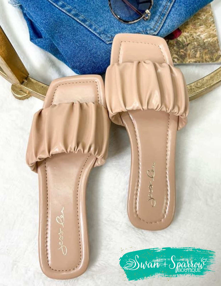 April Ruched Sandals {Multiple Colors}