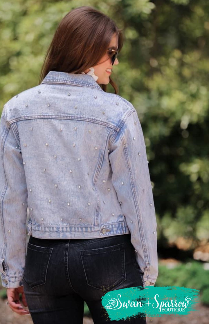 Glimpse of Glamour Rhinestone Denim Jacket