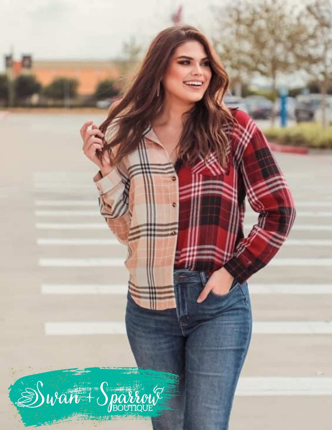 Shades of Fall Plaid Button Up Top