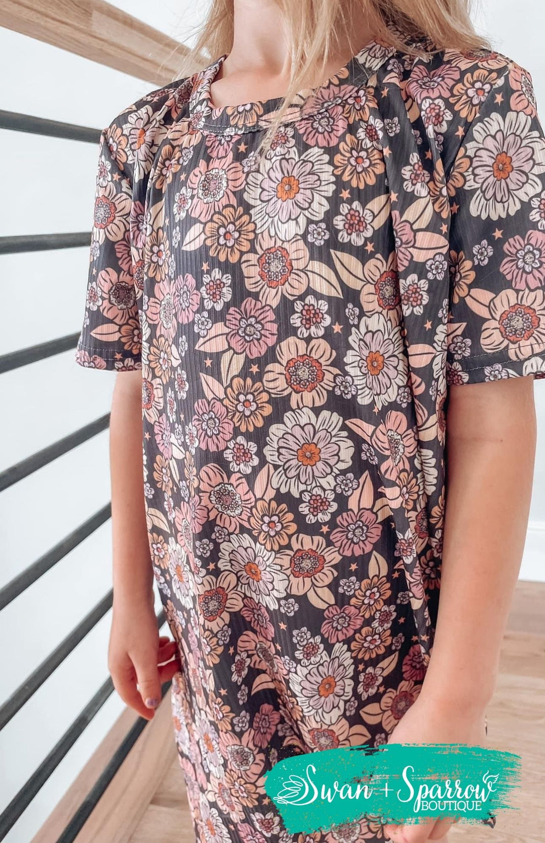 Boho Flower T-shirt Dress