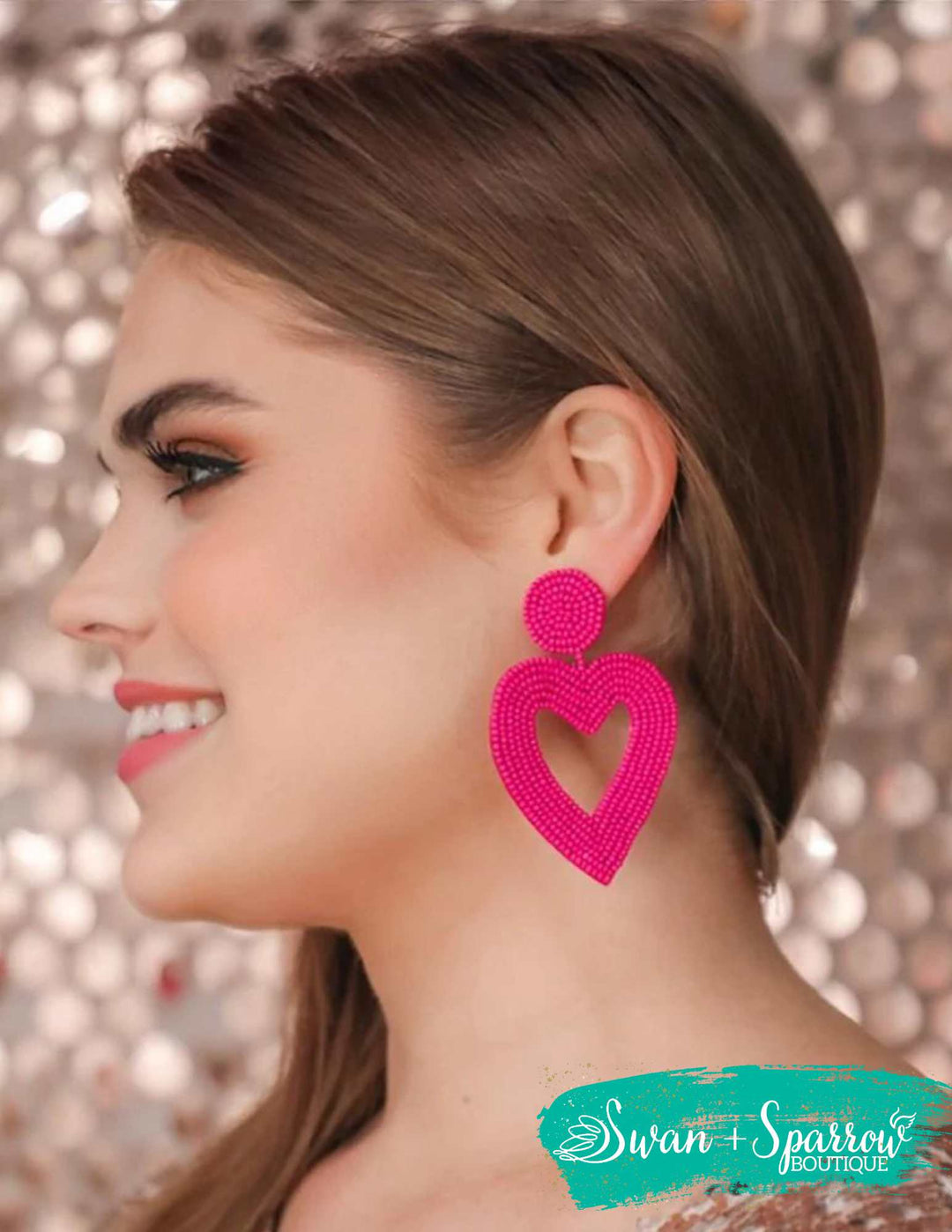 Always My Valentine Beaded Heart Earrings
