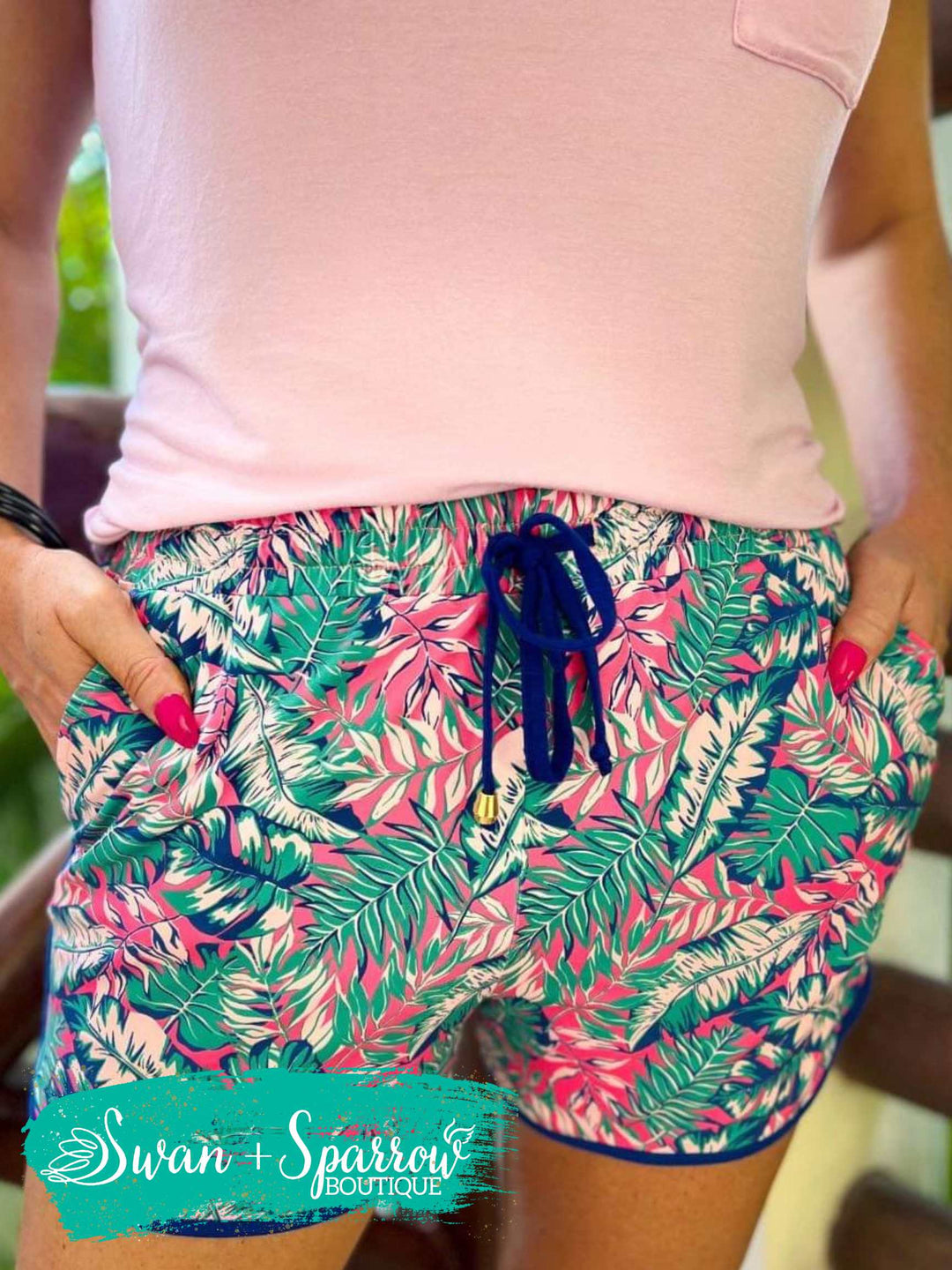 In the Tropics Drawstring Everyday Shorts