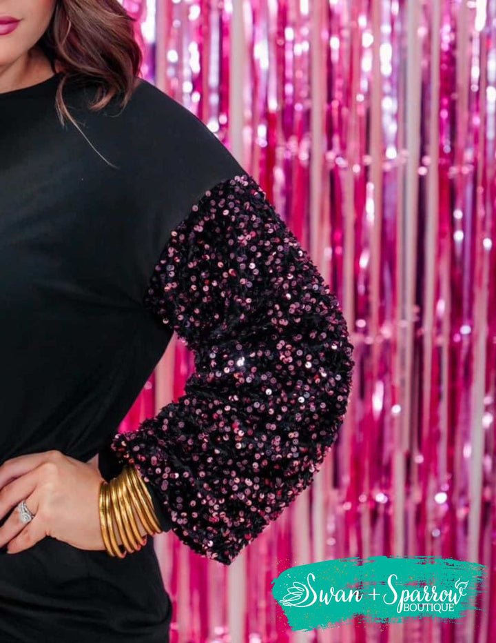 Out Until Midnight Sequin Top