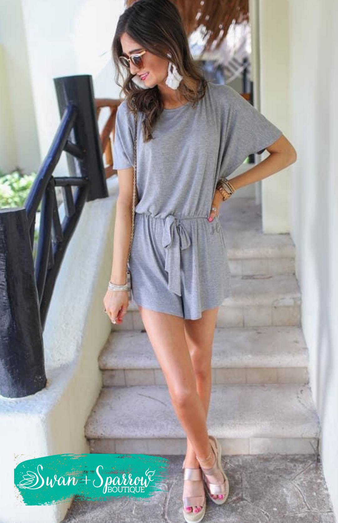 On the Run Ribbed Romper